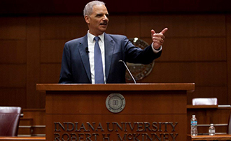 Eric Holder at the IU McKinney School of Law