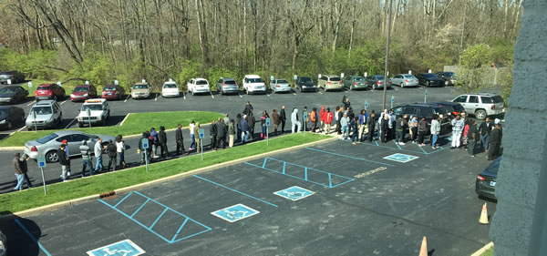 People waiting in line