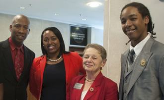 Professor Waterhouse, Doni Posey, '14, Professor Roisman and Markell Pipkins
