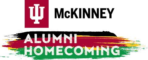 Alumni Homecoming logo with black red and green accents