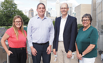 group standing outside Indiana State Museum