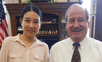 Sun Ruirui with Judge William T. Lawrence