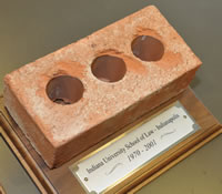 A commemorative brick from the former law school building