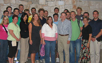 William Montgomery with Study Abroad Students and Program Director, Jennifer Drobac