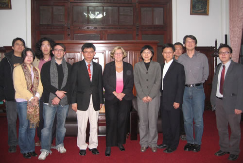 Professor Eleanor Kinney (center) with colleagues in Taiwan