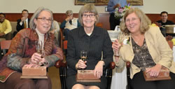 Retiring professors Mary Wolf, Susie Mead and Eleanor Kinney